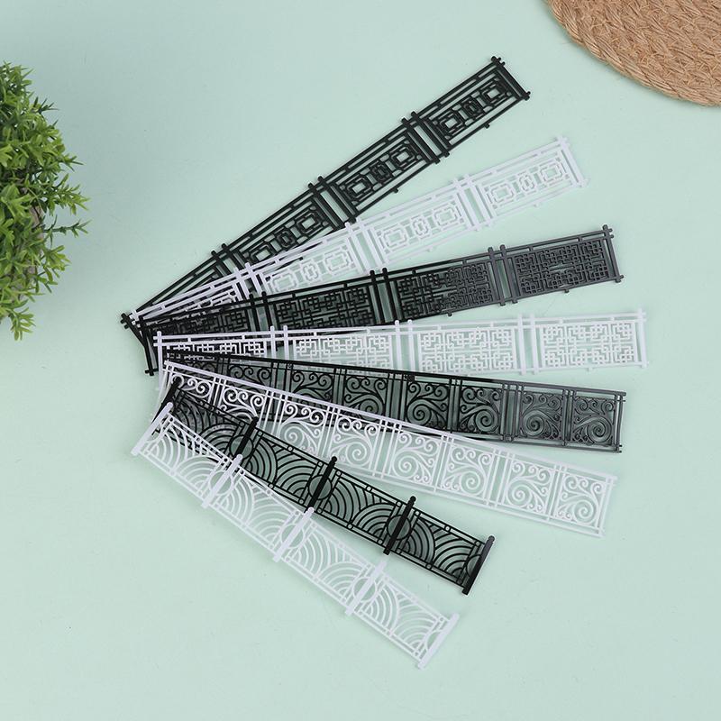 5Pcs Plastic Fences Black/White Guardrail Architectural Model Sand Table Landscape Railing Diy Handmade Wall Model Fence