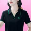 Camiseta POLO de Verano de Manga Corta para Mujer Nueva Versátil Talla Grande Moderna Reductora de Edad Casual Top de Señora
