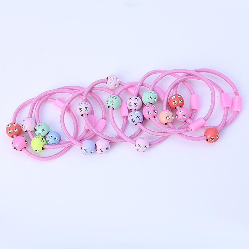 Bunte Doppelkugel Elastische DIY Haargummis Schmuckzubehör