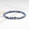 Prayer Men Women Bracelet Hematite Cross 6MM Natural Stone Tiger Eyes Bead Strand Bracelets Bangle Jesus Yoga Homme Jewelry Gift