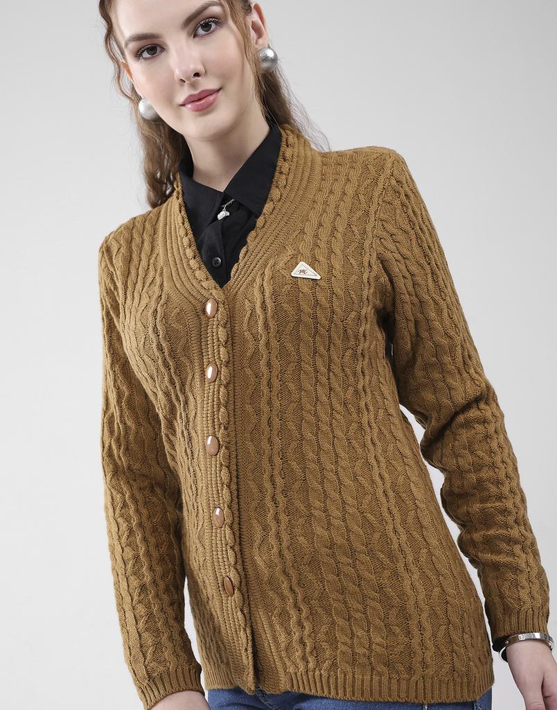 MONTE CARLO Women's V Neck Full Sleeves Cardigan