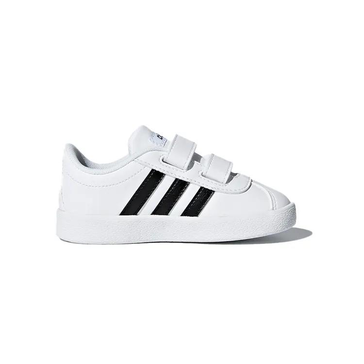 adidas VL COURT 2.0 Balance Low Top Toddler Shoes White Black Infant Toddler (Unisex) Toddler Shoes DB1839