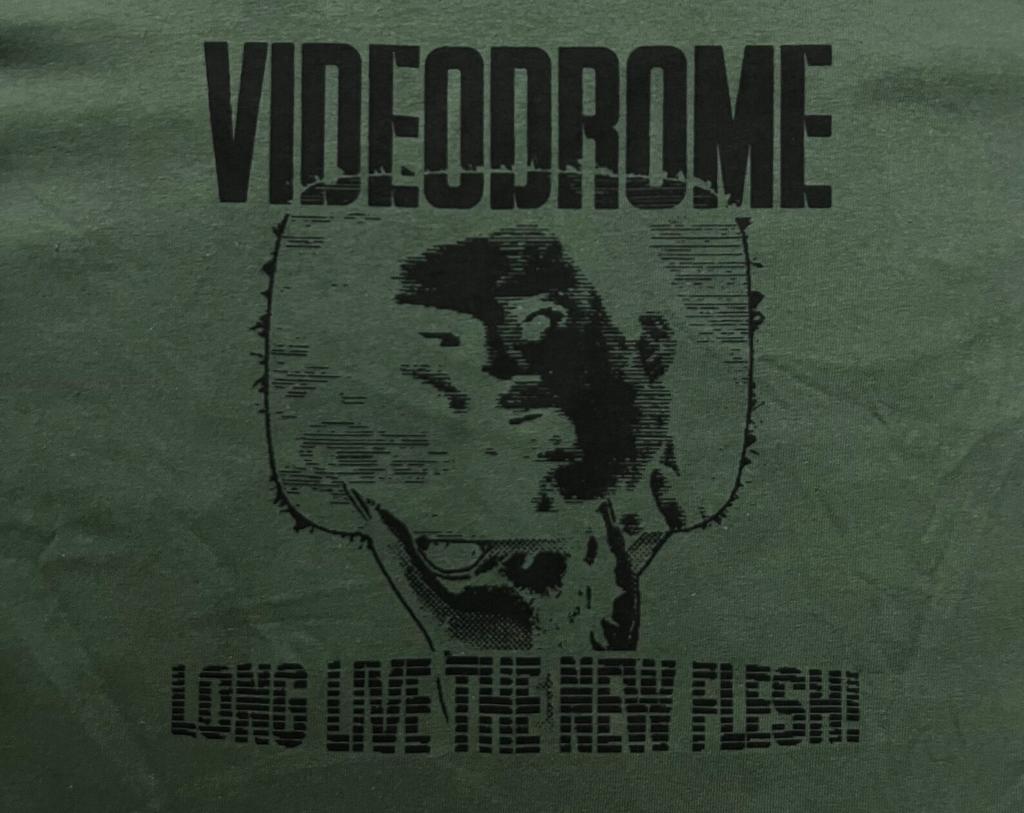 Videodrome horror retro color military green size Large T-shirt