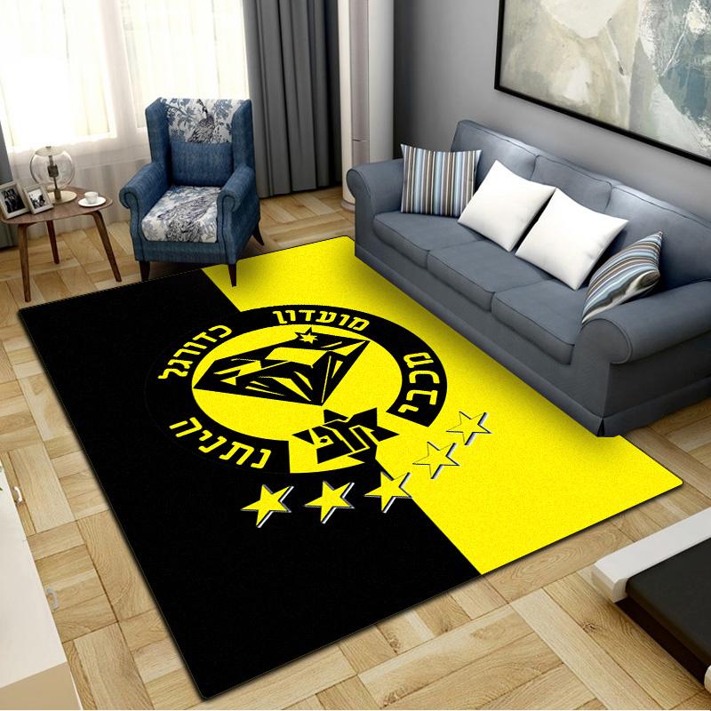 Tappeto Maccabi Netanya FC per Soggiorno Camera da Letto Casa Decorazione Divano, Tappetino Antiscivolo per Giochi Bambini