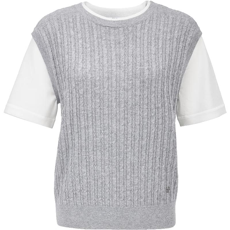 ONLY Women's Faux Two-Piece Short Sleeve Knit Top