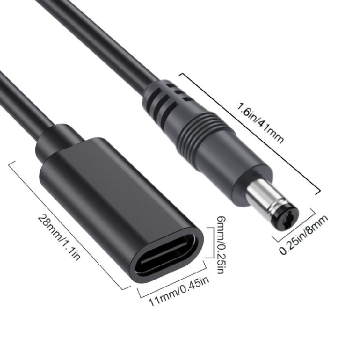 9.8in Type C To DC5.5x2.1mm Power Cord Adapte rCable for Easy Device Connection