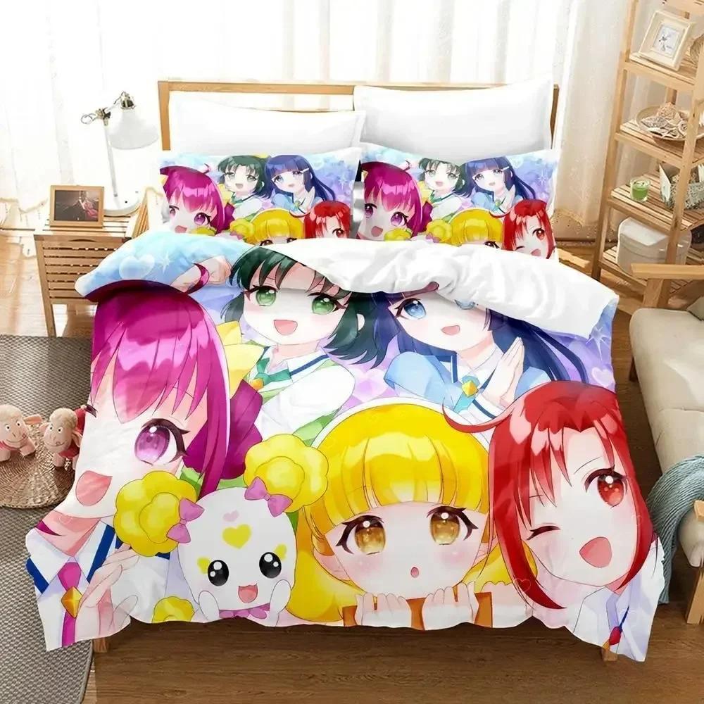 Smile PreCure! Bedding Set Single Twin Full Queen King Size Bed Set Adult Kid Bedroom Duvet Cover Sets 3D Print Kawaii Anime Bed