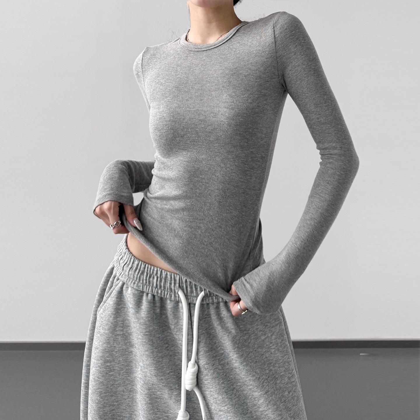 Women s Skin-Friendly Nude Feel Long Sleeve Slim Fit Base Layer Top M