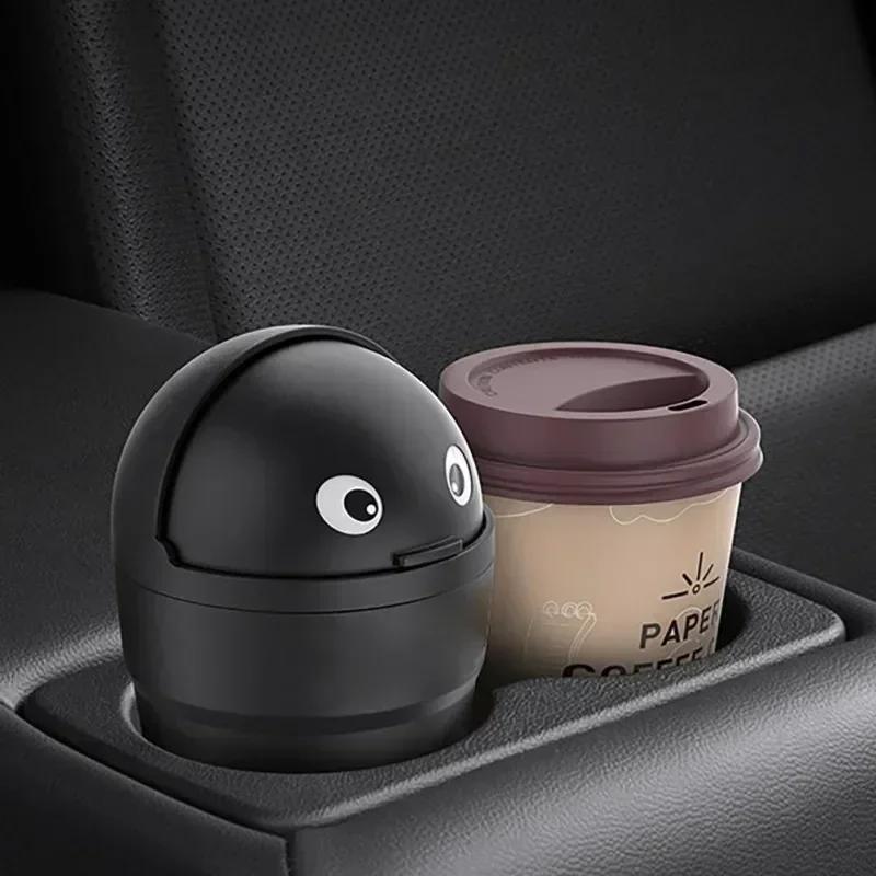 Car trash bag Multi-functional storage box with lid storage bucket Cute cartoon car trash can supplies