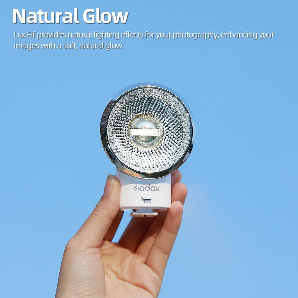 Godox LUX ELF Retro Universal Hot Shoe Micro Single Digital Camera Portable Flash for and Panasonic Flash, Canon, Sony, Leica, Fuji, Cameras.