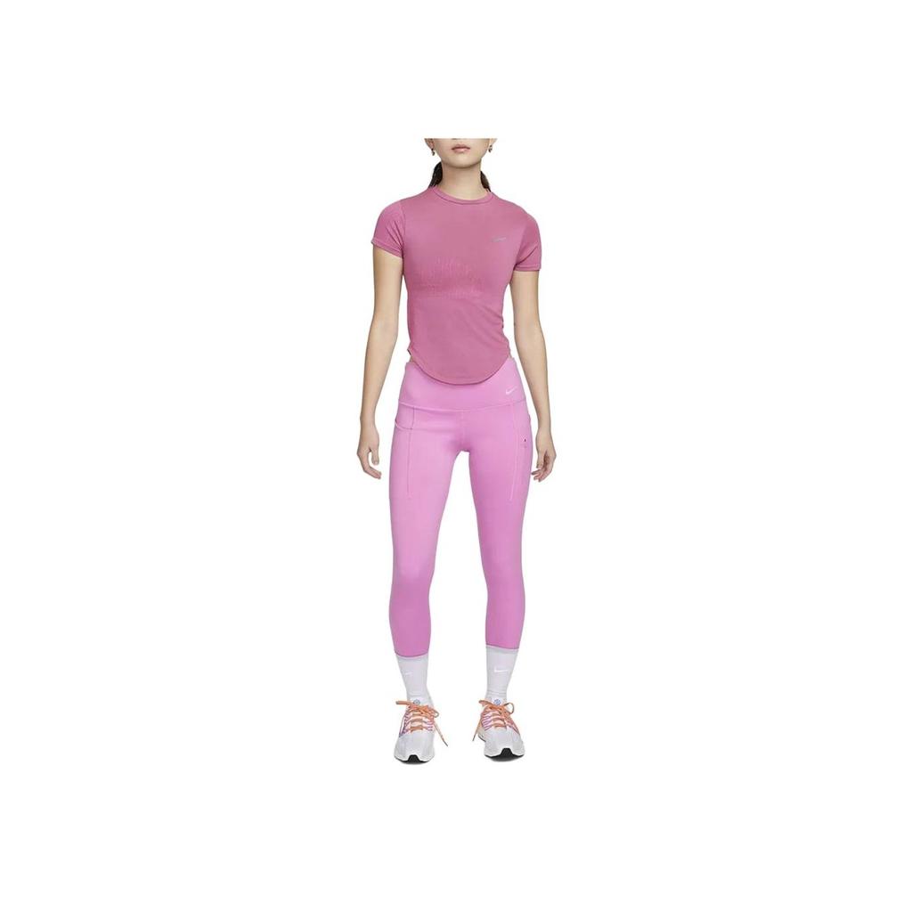 Nike Running Division Dri-FIT ADV Solid Color Round Neck Quick-Dry Running Short Sleeve T-Shirt Women Tops Magic-Pink FN2582-605