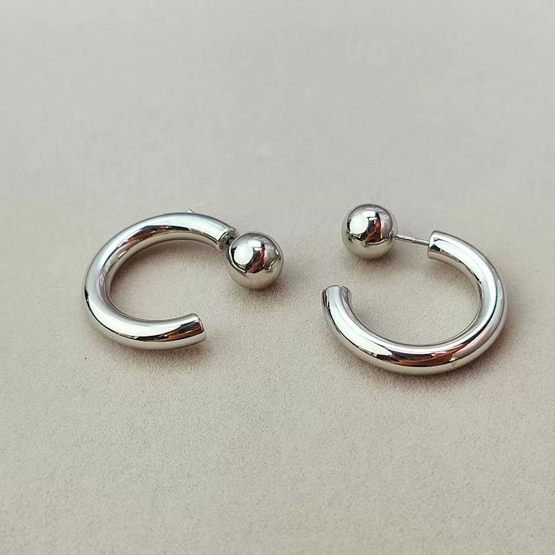 New Creative Copper Reversible C-shaped Metal Earrings for ladies Simple Two Wear way High Quality Jewelry Gift for Women