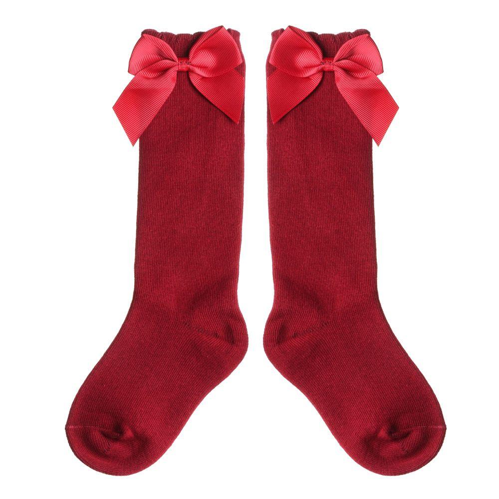 

Big Bow Girls Autumn Winter Baby Toddlers Socks Cotton High Long Sock Floor Socks XL червоний