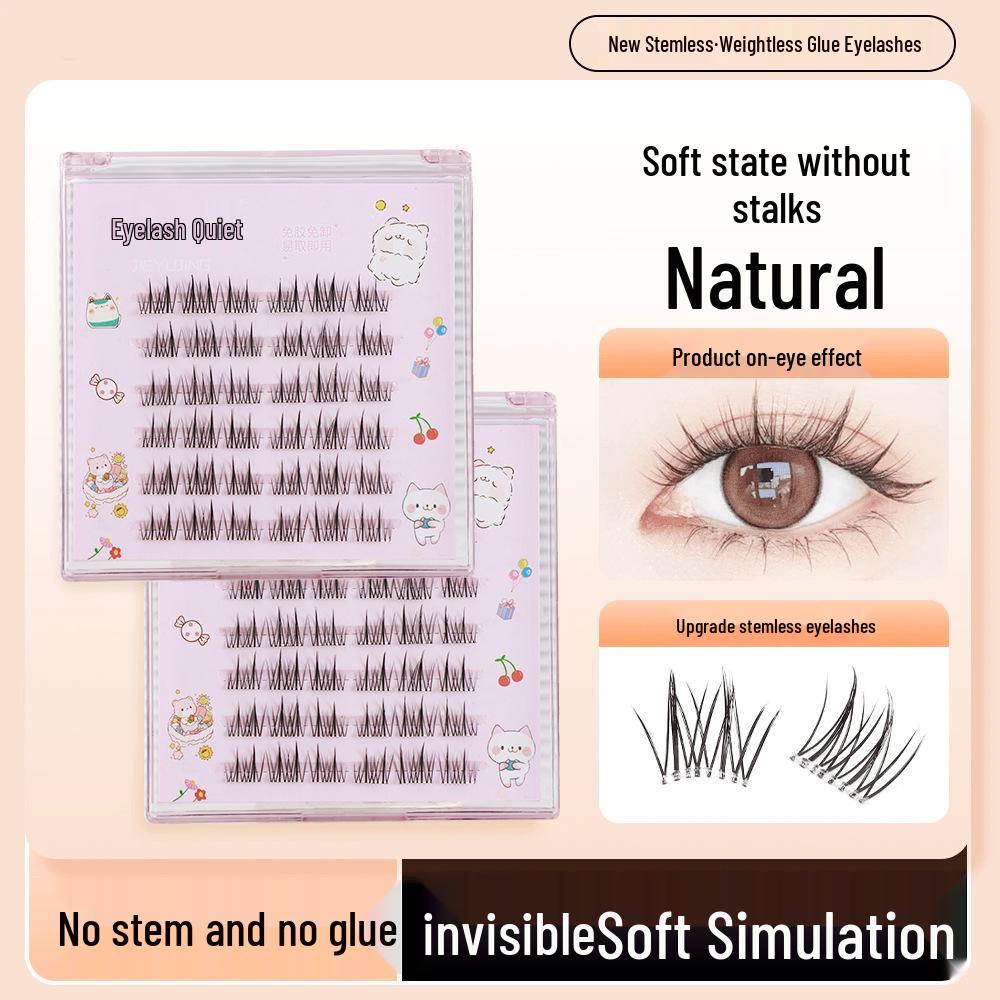 

Glue-Free Stemless False Eyelashes - Natural Sunflower Transparent Lower Lashes