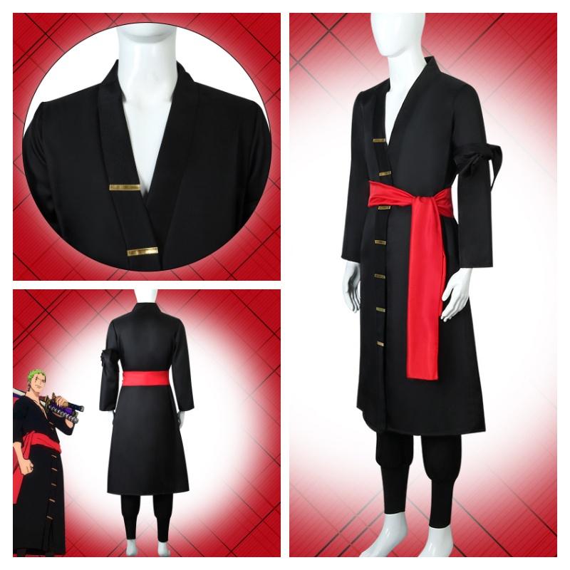 Piece Kimono One Wano Kuni Country Roronoa Zoro Costume Cosplay Role Halloween