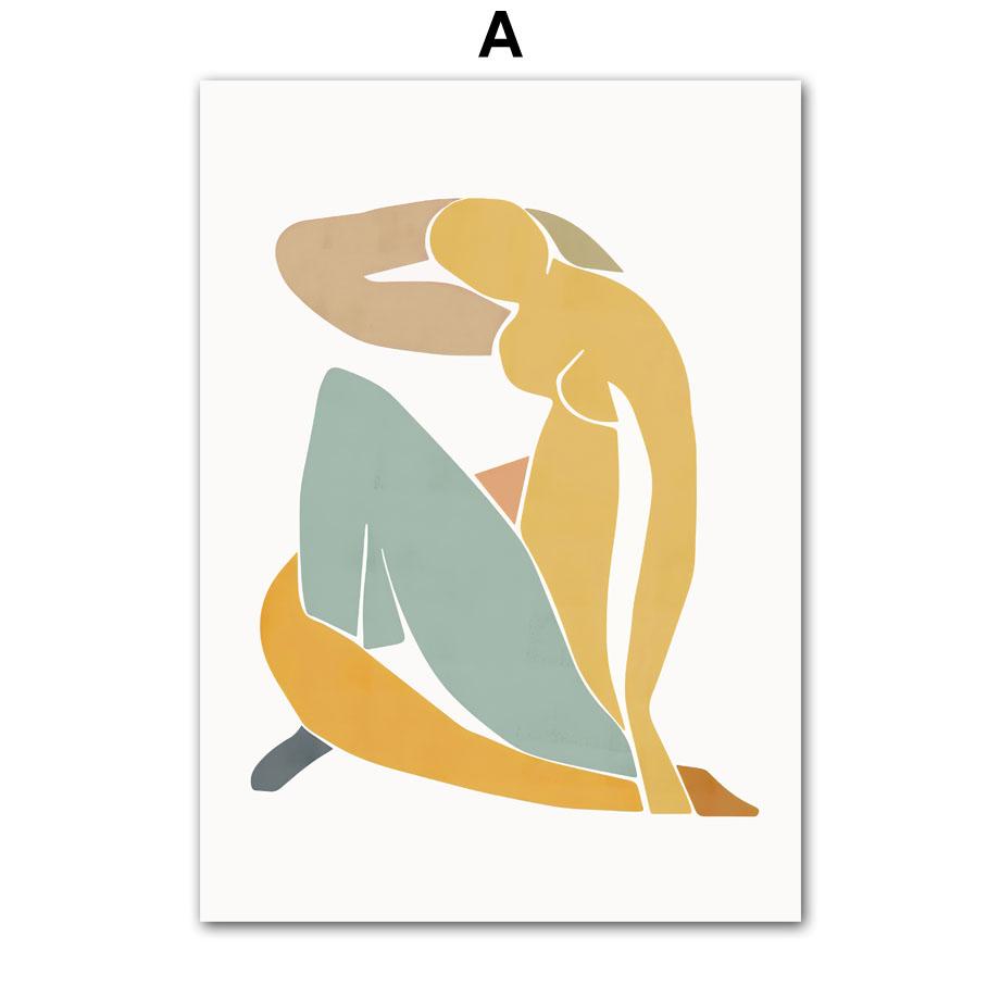 Vintage Matisse abstrakte Körper Boho Blätter Wohnzimmer Dekor Poster und Drucke Wand Kunst Leinwand Malerei Salon Home Wand Bild