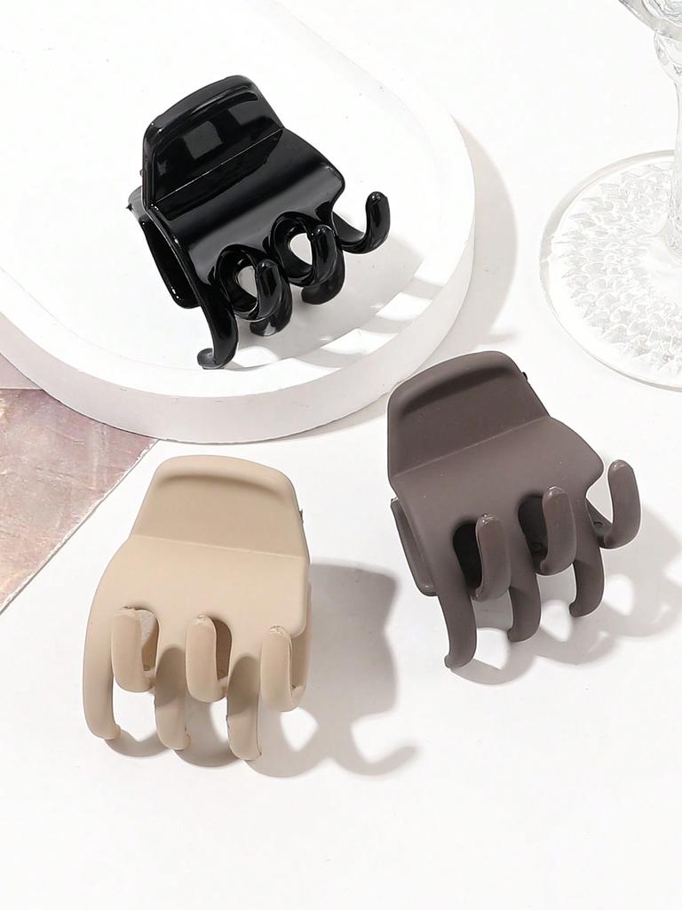 3Pcs Double Row Teeth Hair Claw Clips for Thin Hair,1.4Inch  Multifunction Medium Non-slip Hair Accessories for Women and Girls