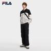 FILA Men's Color Block Knitted Long Sleeve Polo Shirt