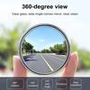 2Pcs Car Blind Spot Rearview Mirror Wide-Angle Lens Design 360-Degree Adjustable Frameless Convex Side Auxiliary Mirror Auto Parts