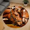 1pc Horse Farm Round Chair Mat Office Area Rug - Non-Slip, Floor Mat for Office, Bedroom, and Indoor Decor P127272