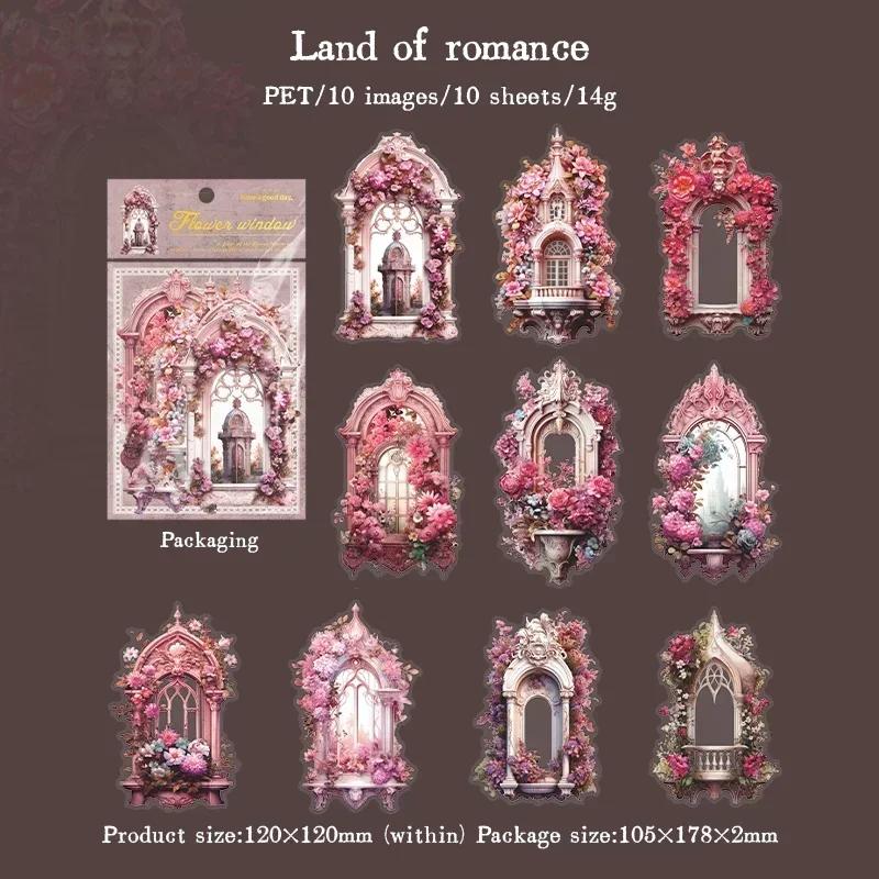 

10PCS Transparent PET Flower Stickers Window Collage Junk Journal Scrapbooking Aesthetic Decor Craft Supplies Set Art Supplies