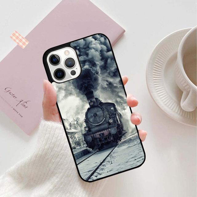 Vintage Steam Train Railway Phone Case Back Cover for iPhone 17 Air 16 15 14 13 11 12 Pro Max Plus Shell Coque