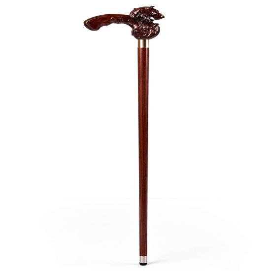 Lion Walking Stick for Men Leon King Wooden Cane for Gentlemen Hand Carved Fashion Derby Baston 91.44 Cm