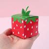 10pcs Red Strawberry Candy Box Children's Birthday Party Gift Box Dim Sum Box Festival Party Candy Boxes Square Mini Pink Box