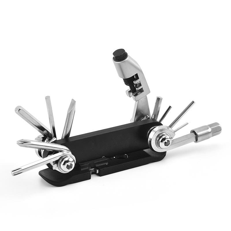Stainless Steel Bicycle Repair Tool, Multifunctional Bicycle Combination Repair Tool Wrench 9.1*4.2*2.7CM чёрный