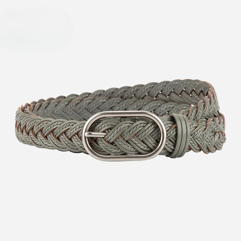 Retro Punch-free Braided Belt for Girls with Jeans Ins Student Decorative Belt for Men and Women