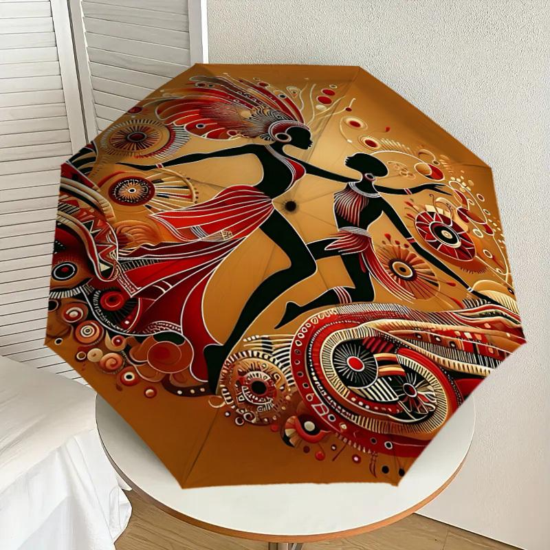 1pc African patterns Automatic Open/Close Umbrella with Windproof, 8-Rib Sturdy Canopy, Durable Ribs, Fashionable Design1204A