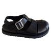 Leather big head woven hollow sandals women's summer new thick-soled Velcro pig cage shoes
