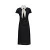 Veromoda Pleated Waist A-Line Dress with Detachable Scarf