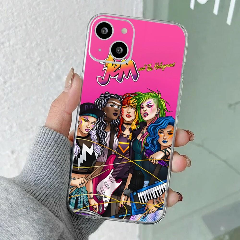 J-Jem And The Holograms Phone Case For iPhone 16,15,14,13,12,11 Plus,Pro,Max,XR,XS,X,7,8 Plus,SE,Mini Transparent Silicone Soft