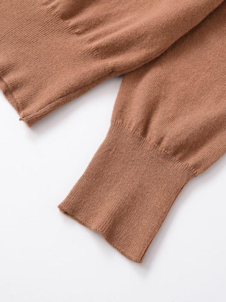 Spring 2026 European & American Style Women's Long Sleeve Round Neck Patchwork Knitwear