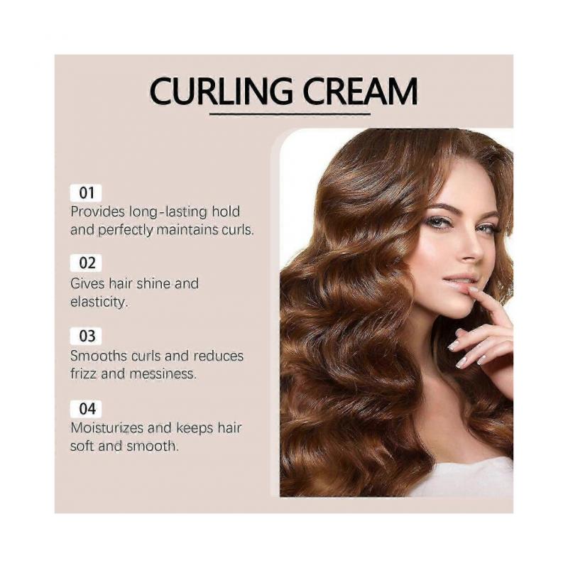 Hoegoa Castor Oil Curly Hair Double Eyelid Cream Keep Shine Stereotype Modeling Curly Hair Natural Refreshing Hair Care