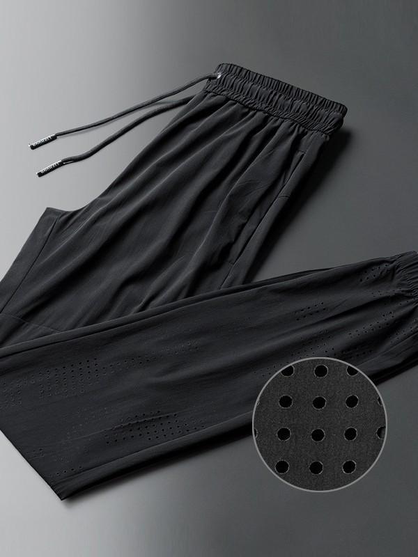 Men's Ice Silk Quick-Dry Joggers: Casual, Breathable, Elastic Sports Pants for Running