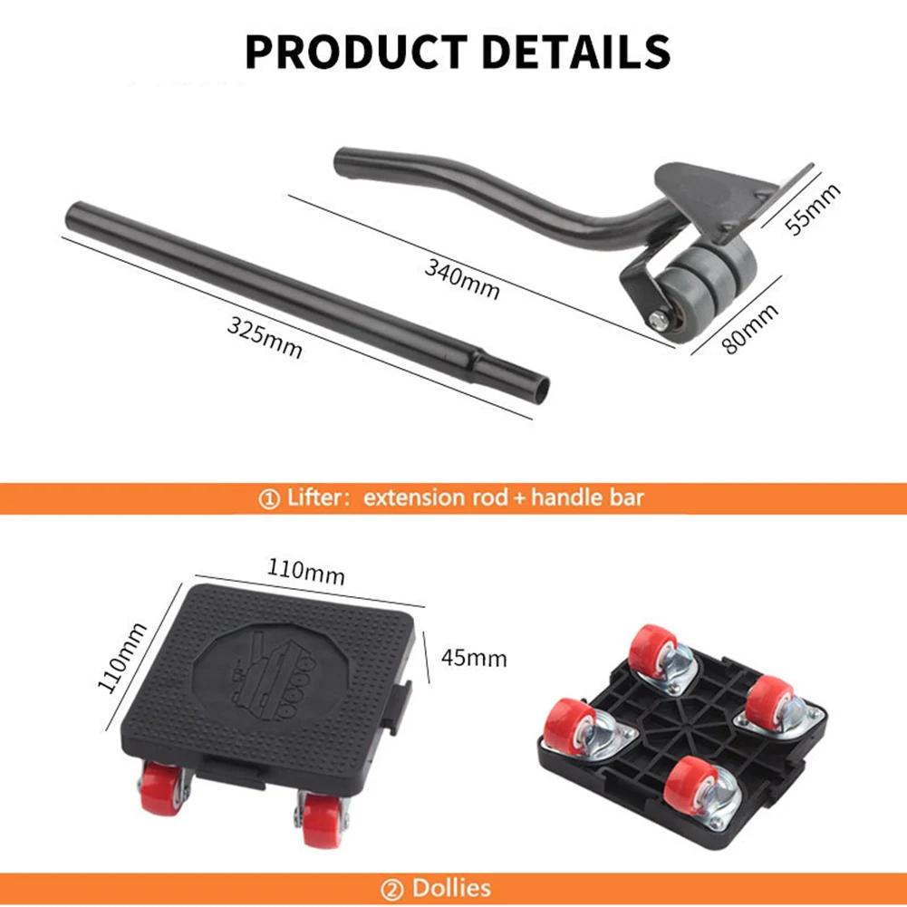 Professional Furniture Mover Set Heavy Duty Furniture Lifter Transporter Tool Home Stuffs Mover Roller with Wheel Bar Hand Tools