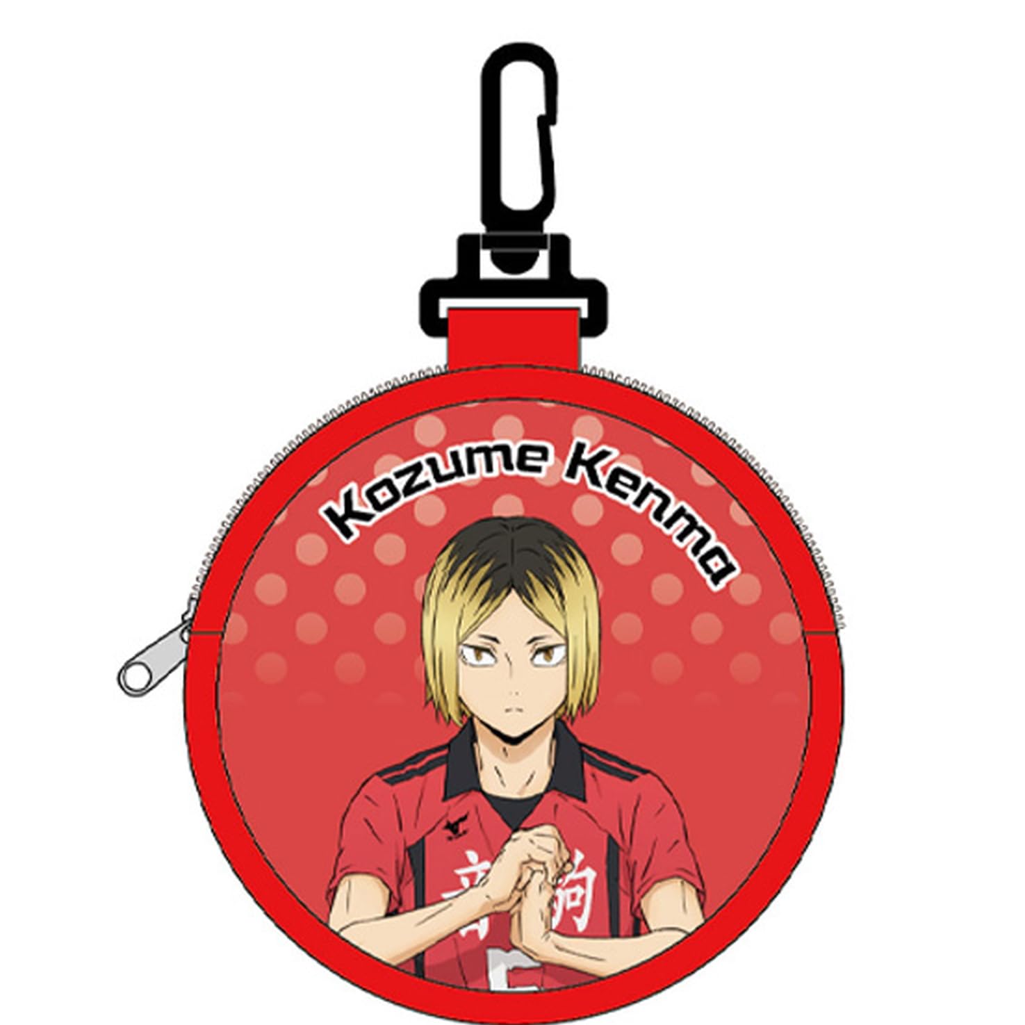 

K Company Haikyu!! Round Pouch with Carabiner (Neoprene) by Kozume Kenma, H10 x W10 x D1.5cm (HQ-MKP-KO)