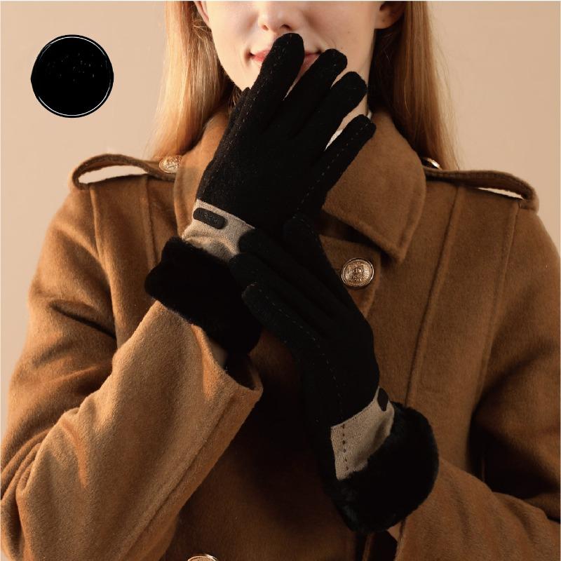 

Winter Cashmere Women s Warm Gloves Non slip Touch Screen Outdoor Riding Gloves Fashionable Windproof Korean Style Plush Gloves
