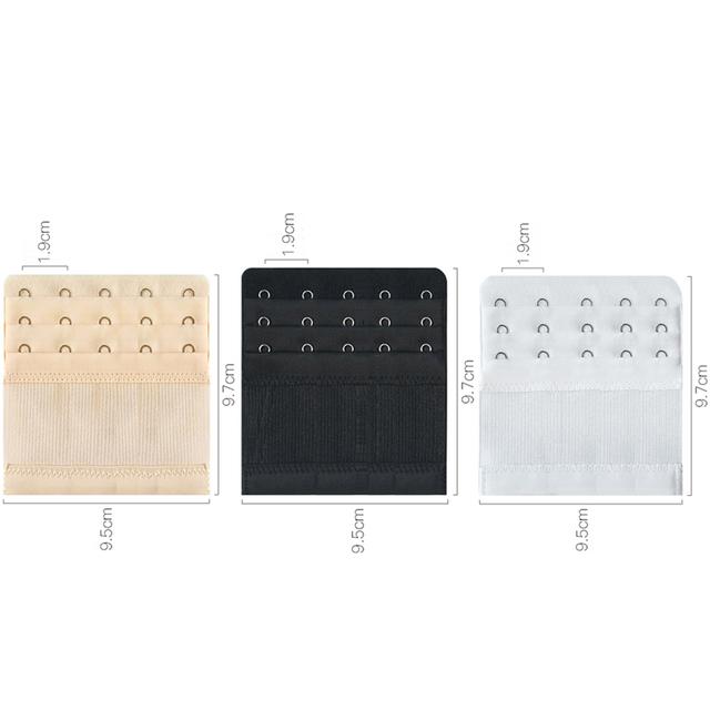 FINETOO 3 bucăți/set sutien cu 3 rânduri pentru femei, extensie pentru lenjerie de corp, sutien pentru lenjerie de corp, extindere, cataramă, cârlig reglabil, accesorii intime