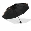 1pc Leopard Flowers Butterflies Print Automatic Open/Close Umbrella with Windproof, 8-Rib Sturdy Canopy, Durable Ribs, Ideal for Gifts yy251117012
