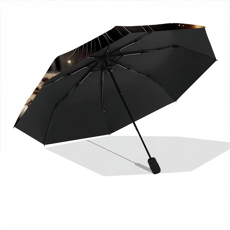 1pc Leopard Flowers Butterflies Print Automatic Open/Close Umbrella with Windproof, 8-Rib Sturdy Canopy, Durable Ribs, Ideal for Gifts yy251117012