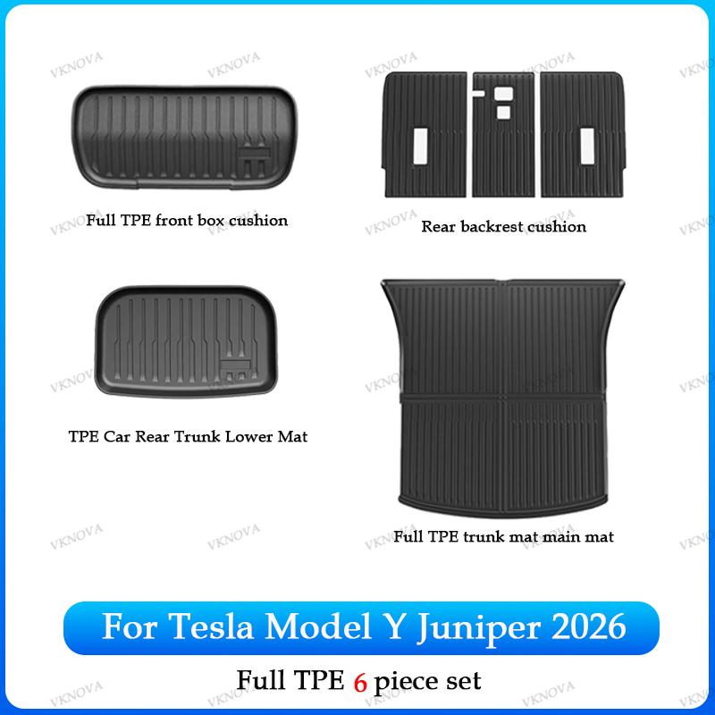For Tesla New Model Y Juniper Premium/Performance 2026+ TPE Floor Mats Luggage Mat Wear-resistant Foot Pads ModelY Trunk Mats