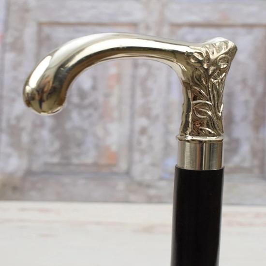 Walking Stick Dark and Silver Elegant and Solid Cane Gift for Grandfather ,Father Amazing Gift Idea