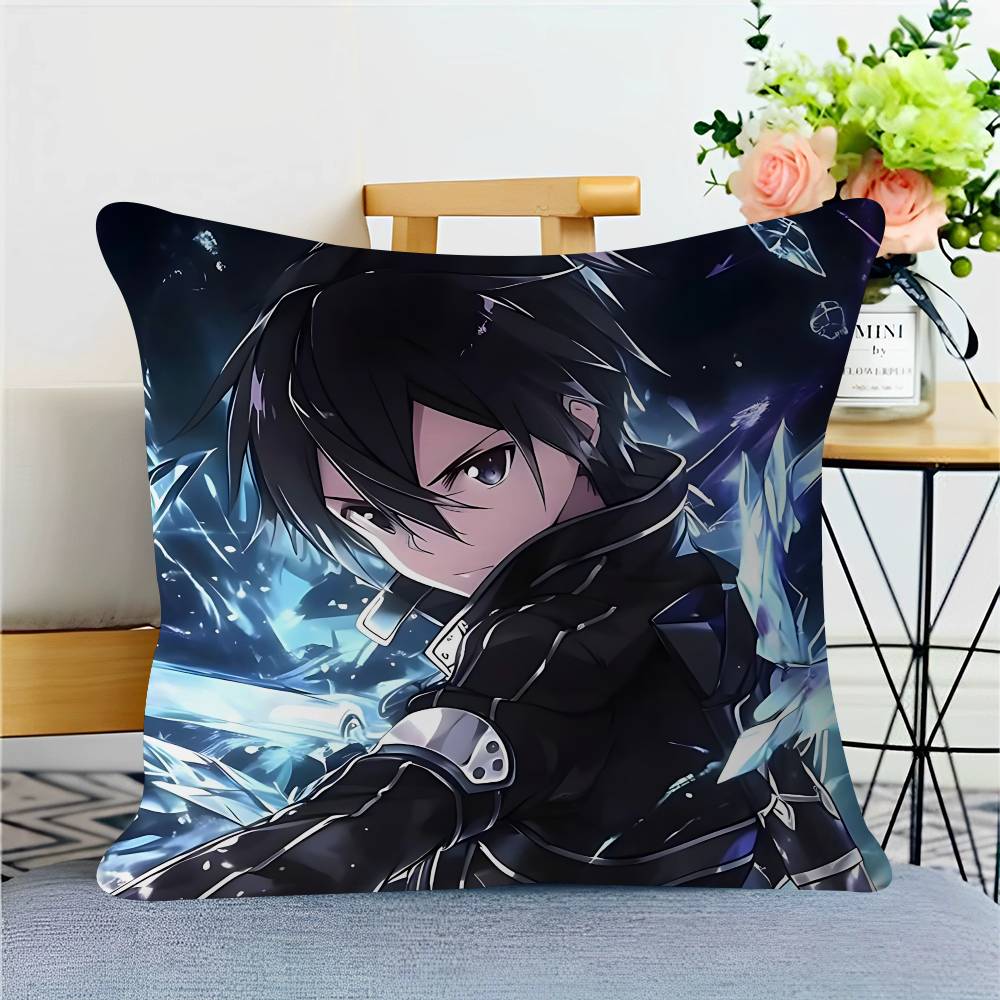 

Anime SAO K-Kirigaya-Kazuto Cushion Cover Decorative Pillow Sofa Home Decor Case Pillow Cases 16x16Inch