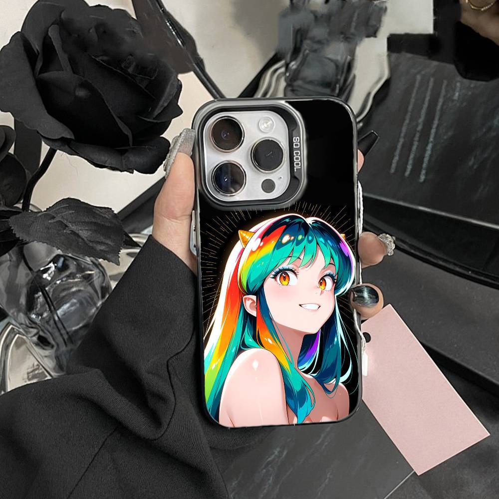 

LUM Чехол для телефона с аниме T-Urusei Y-Yatsura Для IPhone 16 17 15 14 12 13 Pro Max Черный Цвет Ударопрочный Чехол iPhone17