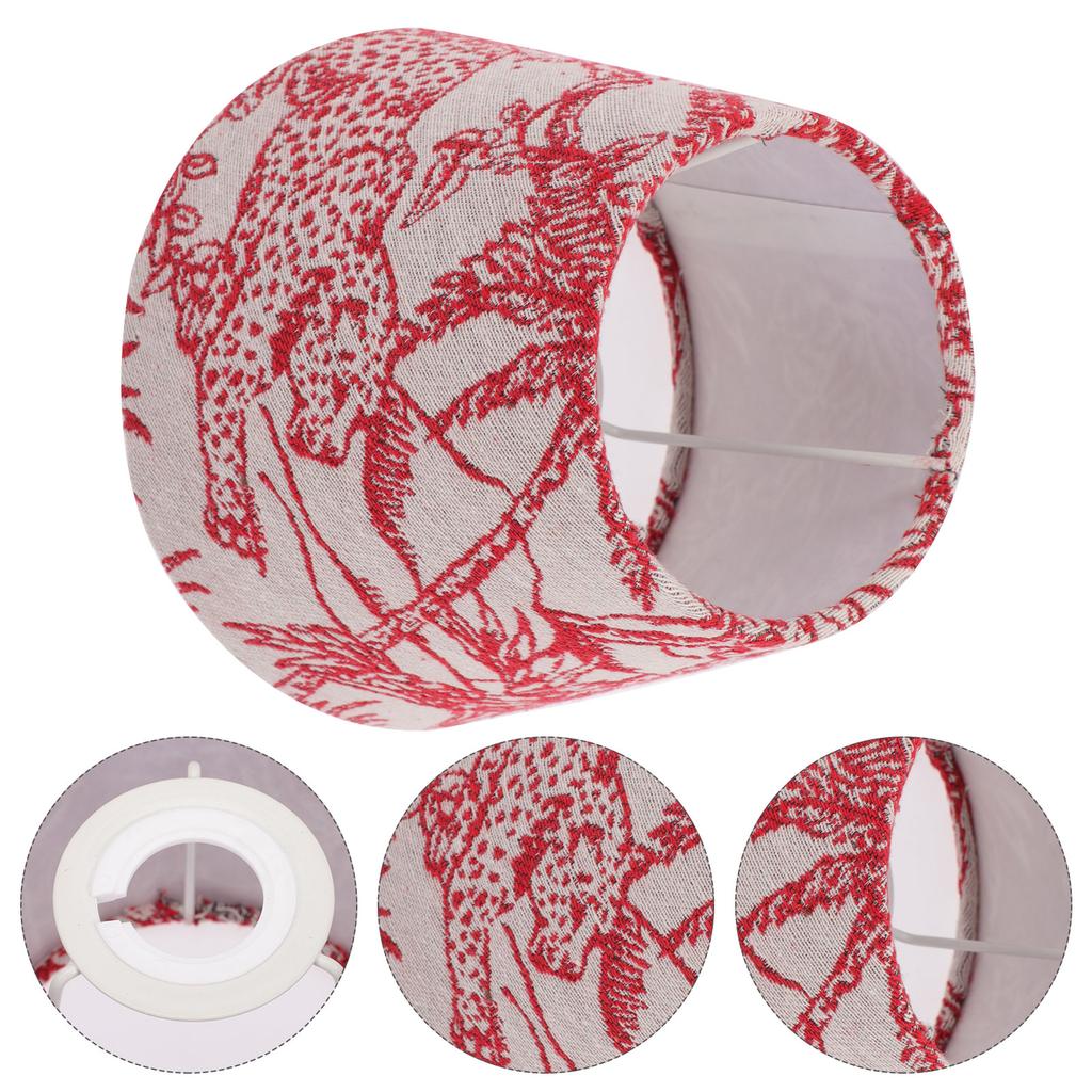 Iron Embroidered Lampshade Fabric Cover Table Home Decor Light Shades Tropical Flowers Lamp Lampshade Accessories