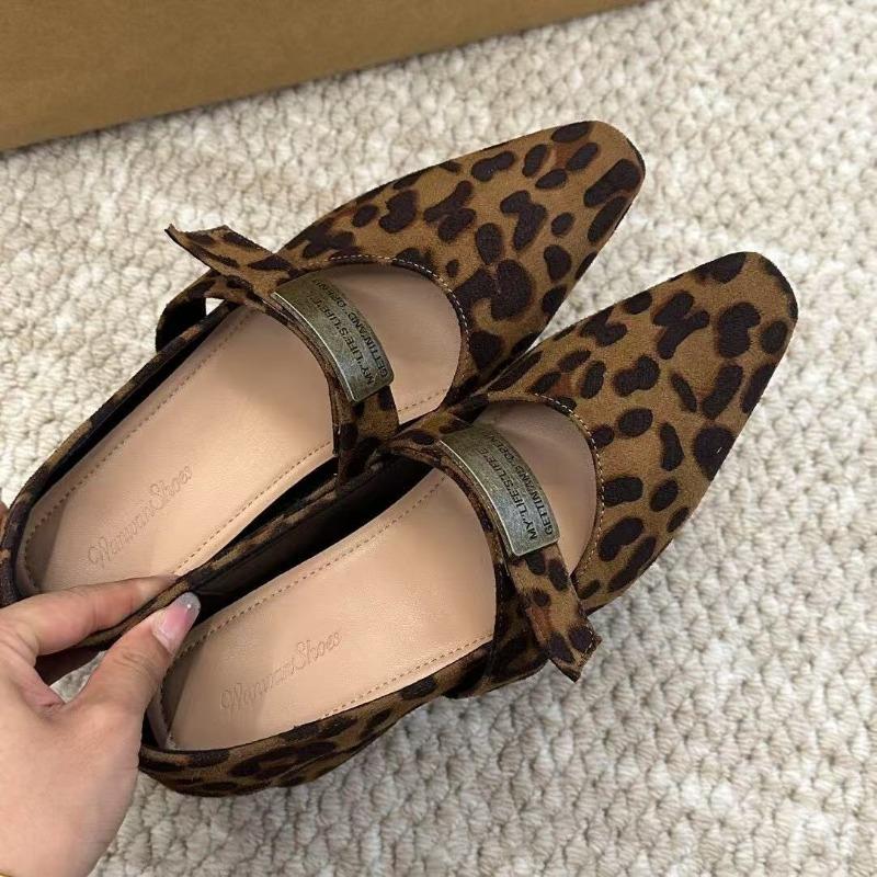 

Внутреннее увеличение высоты 7 см ретро ремешок туфли Мэри Джейн женские мягкая подошва темперамент универсальные леопардовый принт одинарные туфли мода повседневные женские 33