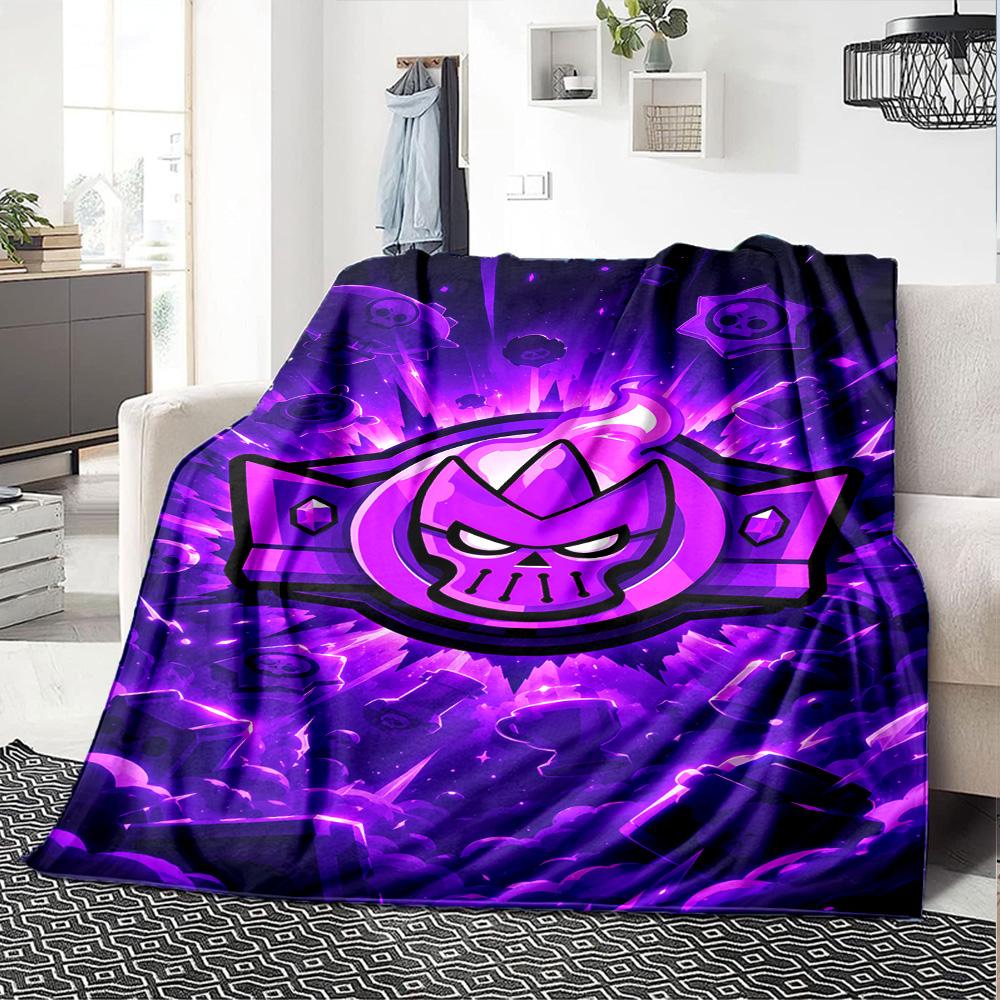 Brawl Stars Blanket Durable Comfort Great for Office Picnics Office Chair for All Seasons Playful Design Ideal Gift For Birthday Valentine'S Day